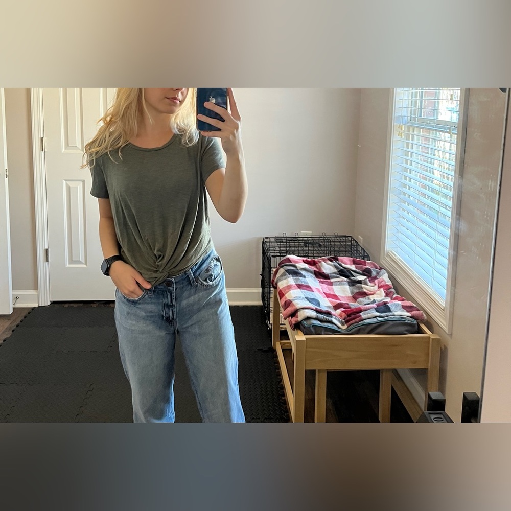 Green scrunched up top